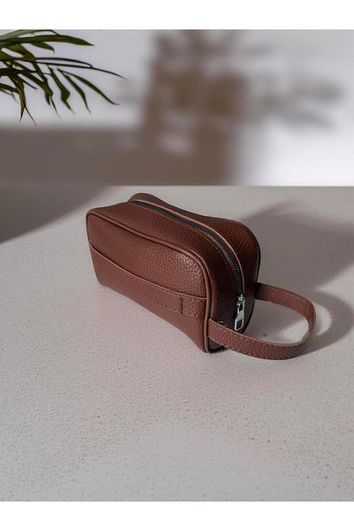 Valiberta Double Handle Leather Look Men's Handbag - Brown