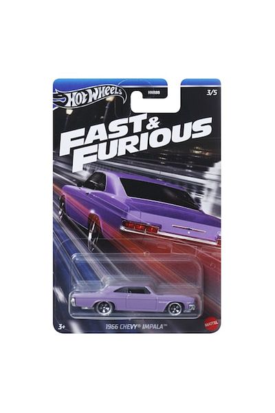 HOT WHEELS Metal Car, 1966 Chevy Impala, Fast & Furious Collection, 2024 Edition, HRW53, 1:64 Scale,