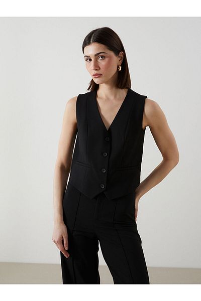 LC Waikiki New Season V-Neck Women's Classic Vest - S5Jv62Z8