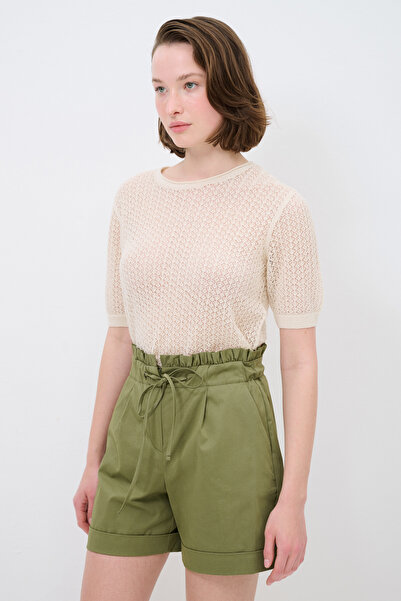 adL Beli Fırfırlı Önden Bağcıklı Şort