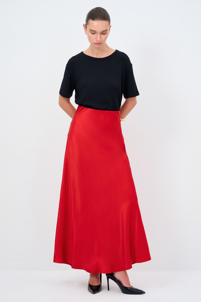 Love My Body Saten Midi Etek