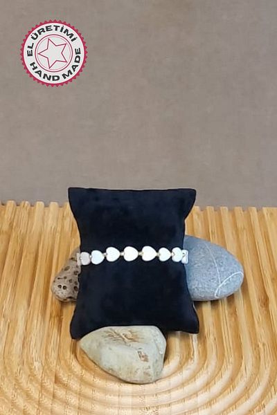 Uretti - Özlem 9422 0503 Handmade Heart Natural Stone Women's Bracelet