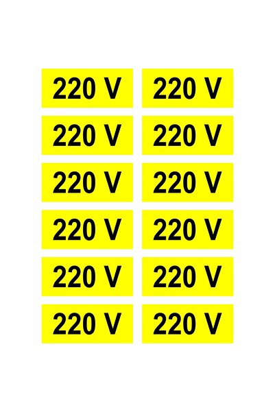 OEM Indicator sticker - Warning 220v - set of 12 stickers