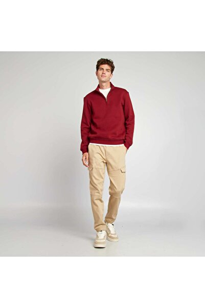 KIABI Zip-up high-neck sweatshirt RED