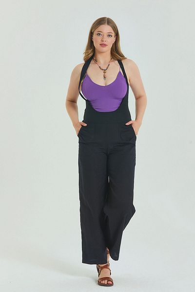 Los banditos Women's Bohemian Jumpsuit with Zipper Detailed Pockets