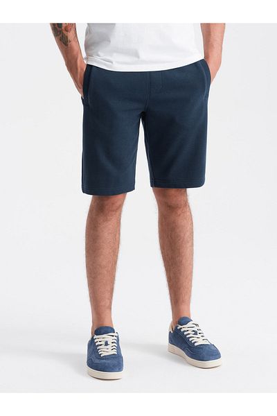 OMBRE BASIC Herren Baumwoll-Sweatshorts - Marineblau V1 OM-SRBS-0149 M