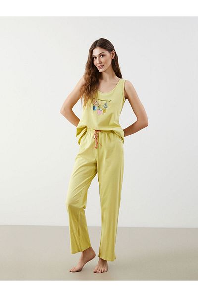 LC Waikiki New Season U Collar Printed Women's Pajama Set - S5Ep78Z8