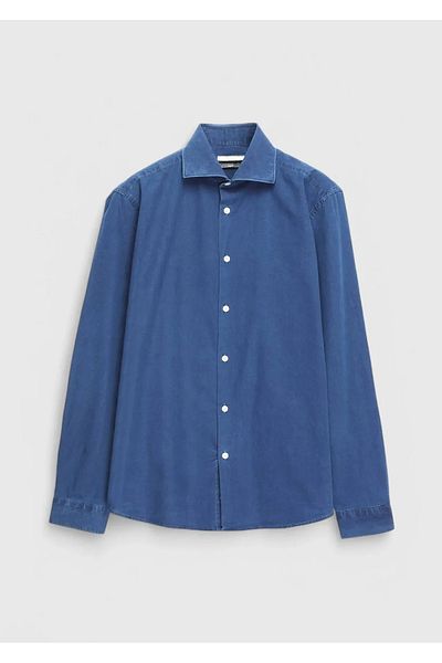 Ramsey Cămașă casual 100% bumbac, cu croiala casual, indigo deschis