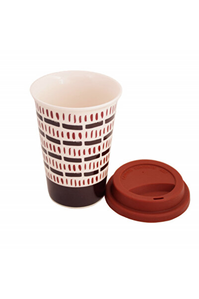 PUFO Tribe ceramic travel mug for coffee with silicone lid, 415 ml