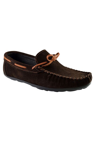 THEICONIC Men's Brown Loafers Made of Natural Suede Leather