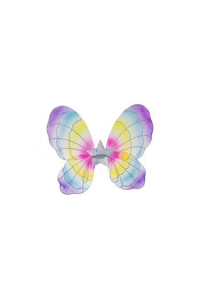 OEM Butterfly wings rainbow model, metal frame, silver star, ideal for celebration, 40 x 32 cm, multicol