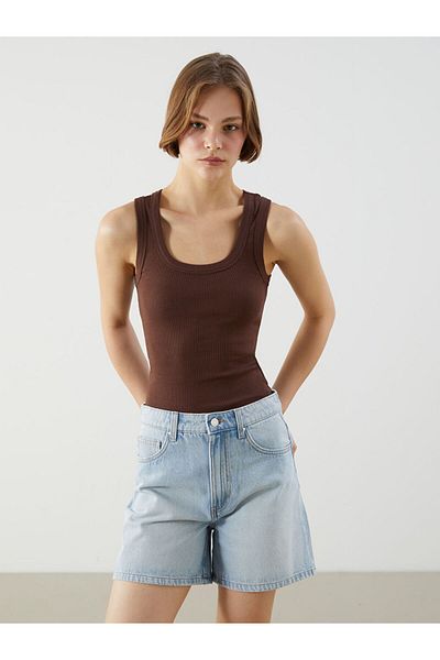 LC Waikiki New Season U Neck Textured Women's Undershirt - S5Gr87Z8