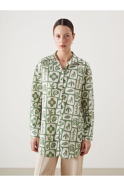 LC Waikiki New Season Print Oversize Women's Shirt Tunic - S5Fe26Z8