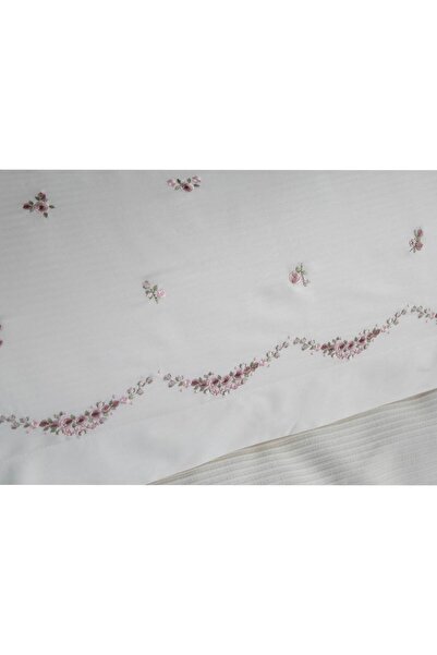 Dantela Minoa Embroidered Cotton Satin Pique Set - Cream