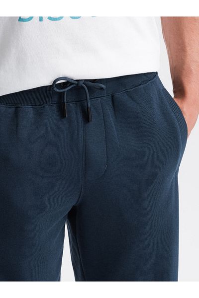 OMBRE BASIC Herren Baumwoll-Sweatshorts - Marineblau V1 OM-SRBS-0149 M