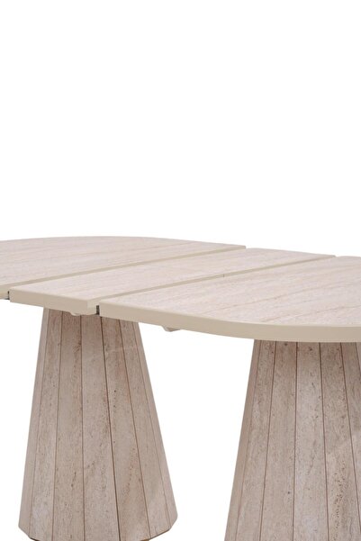 Erezogulları Mobilya Bohem Travertan Norte Açılır Yemek Masa Sandalye Takımı 90x160cm