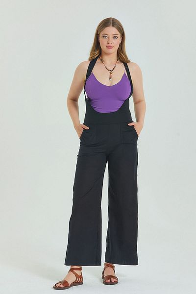 Los banditos Women's Bohemian Jumpsuit with Zipper Detailed Pockets