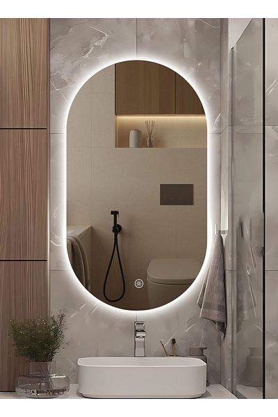 sharpdo LED Bathroom Mirror with Light, Wall Mounted, White Light Stepless Dimming, Touch Switch 40*70cm