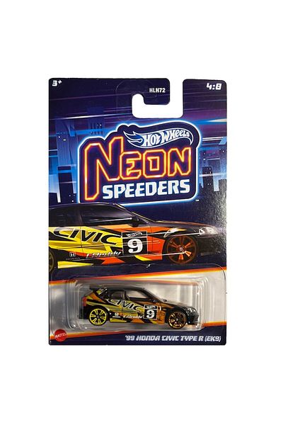 HOT WHEELS Metal Car, Neon Speeder 99 Honda Civic Type R EK-9, 1:64, Black