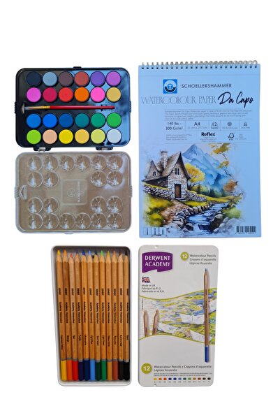 SYArts Profesyonel Sulu Boya Başlangıç Seti ( 300 gr Defter + Sulandırılabili...