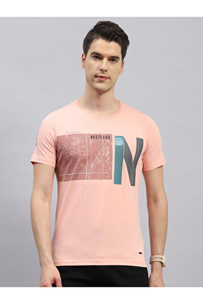 Monte Carlo By Styli Men Pink Printed T-Shirt - Casual & Comfortable