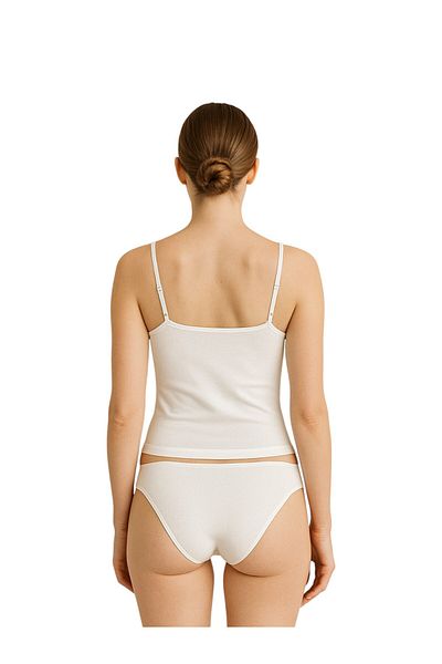 LAUMA Women's White Slip Panties Pack of 5 Soft Cotton, Flexible, Breathable Fabric