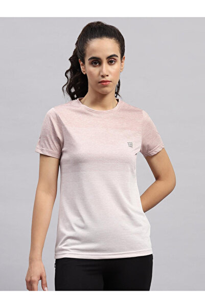 Rock.it By Styli بلوزة نسائية وردية اللون برقبة دائرية وأكمام قصيرة