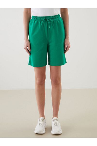 LC Waikiki Brown Women's Shorts with Elastic Waist