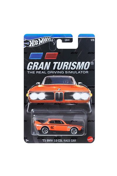 HOT WHEELS Hot Wheels Gran Turismo '73 BMW 3.0 CSL Race Car, 1:64, Orange