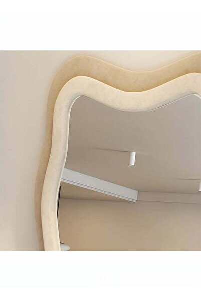 Taimi Large mirror with elegant design160x60cm-Full length mirror with brown/beige velvet frame