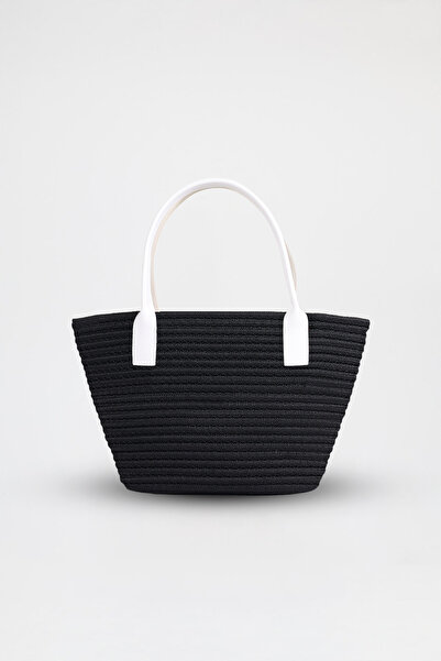 D'VERS Handmade Astarlı Hasır Tote Günlük Şık Tasarım, Geniş İç Hacim, Plaj ve Omuz Çantası