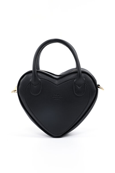 SHAKA حقيبة يد وكتف من الجلد الصناعي بسحاب ومقصورة واحدة على شكل قلب من Shk23...