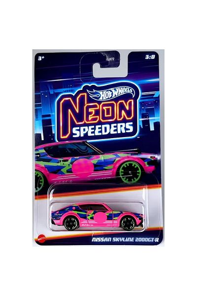 HOT WHEELS Masinuta metalica Hot Wheels, Neon Speeders Nissan Skyline 2000GT-R, 1:64, Roz