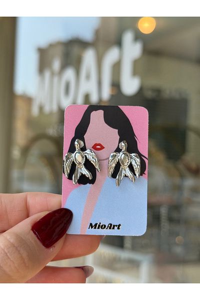 MioArt Women's Stylish Patterned Bird Earrings