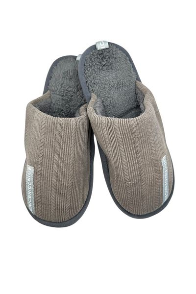 TECOS Furry slippers for men, Tecos®, size 40-41, gray, comfortable sole, 27 centimeters