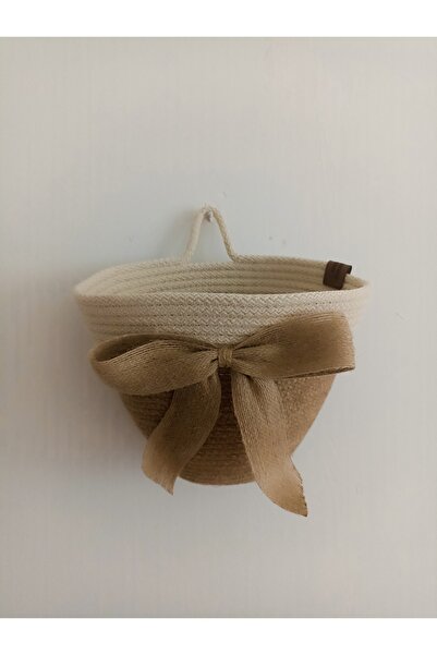 Pınar Gündoğdu Collection Wicker Door Front Basket, Hanging Newspaper Rack Multi-Purpose Basket