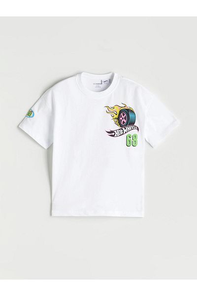 LC Waikiki White Printed boy's t-shirt
