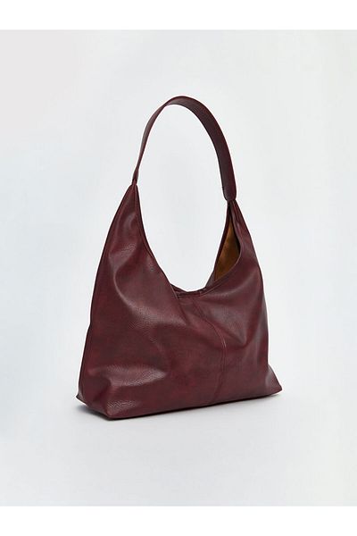 LC Waikiki Burgundy Leather Look Women's Shoulder Bag