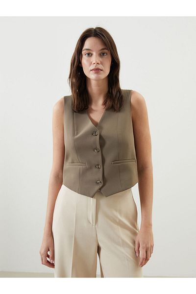 LC Waikiki New Season V-Neck Women's Classic Vest - S5K697Z8