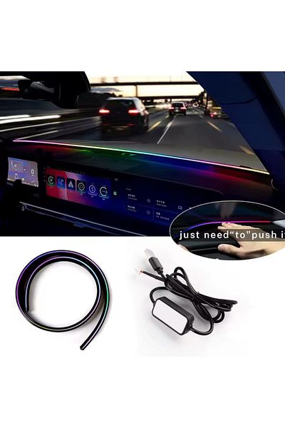 AUTOREY Car LED Strip 140cm RGB USB for Dashboard – Car Ambient Lights with App Control Rainbow Effects