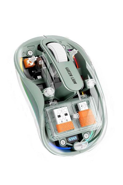 Green Lion Wireless Turtle Mouse 2400DPI | Connect 3 Devices,10m Range, 2.4GHz USB-A/Type-C+BT1+BT2