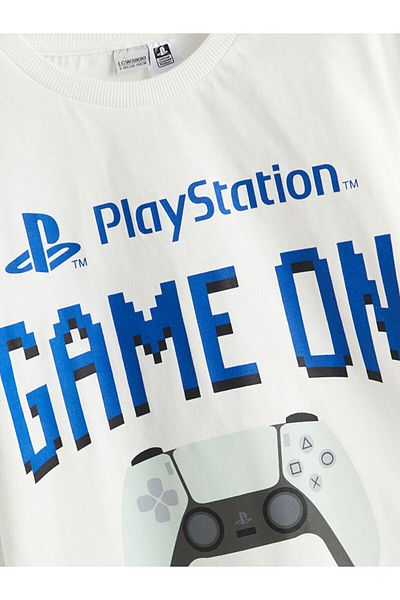LC Waikiki Tricou pentru băiat cu imprimeu PlayStation cu gât crew de sezon nou - S5MD73Z4