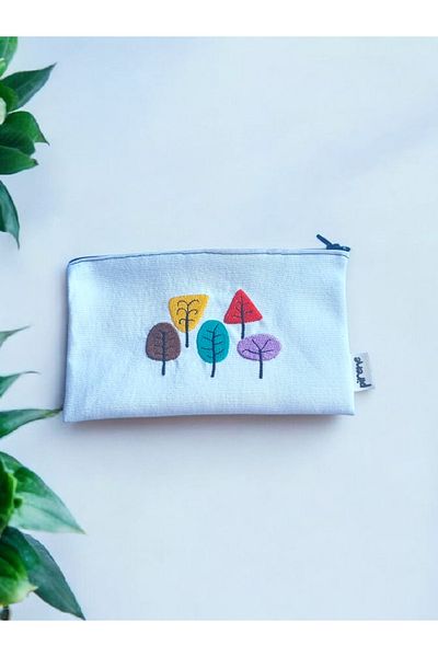 Pirene Lina Makeup Bag – Mini Bag with Colorful Tree Pattern (12 X 20 cm)