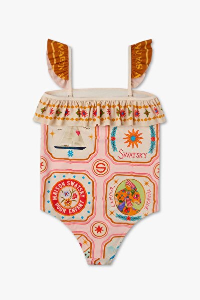SWATSKY Bg Store Girls' Patterned Swimsuit