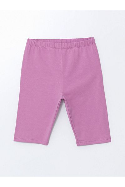 LC Waikiki Pink Girl's Short Leggings with Elastic Waist