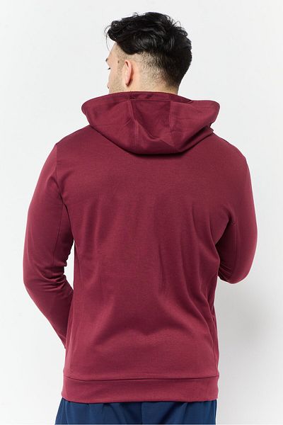 adidas Men Sportswear Fit Long Sleeve Outdoor Hooded Sweatshirt, Maroon