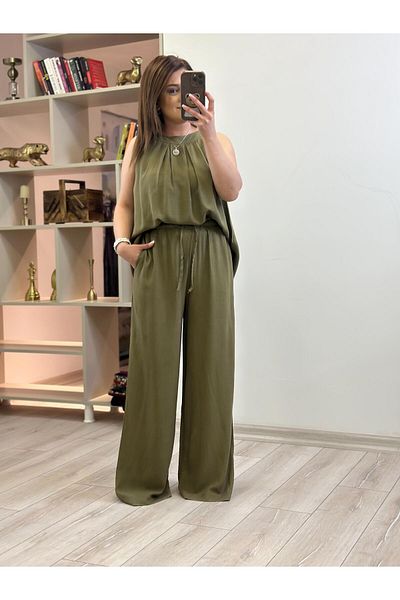 MELTEM TUĞAN Buy Elastic Casual Trousers Khaki