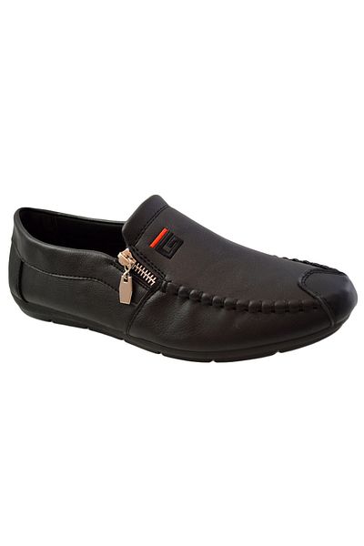 THEICONIC Men's Loafers, Black, with zipper G Corner