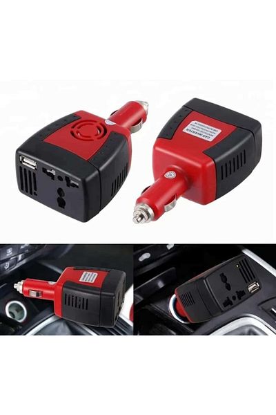 AUTOREY Car Power Inverter 150W DC 12V to AC 220V Cooling Fan EU/UK/USA/AU Plug Adapter and USB 2.1