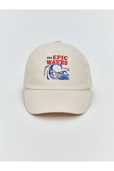LC Waikiki Beige Text Printed Men's Cap Hat